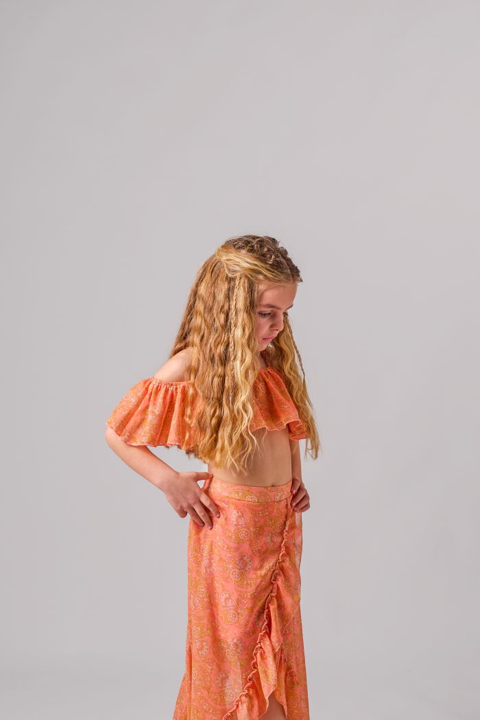 παιδικό σετ για κορίτσι φούστα minielephant Lumina Wrap Skirt Peach 5831 - Image 2