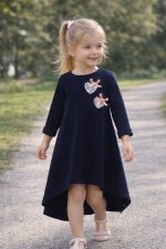 Blue Dress with Silver Hearts 2870