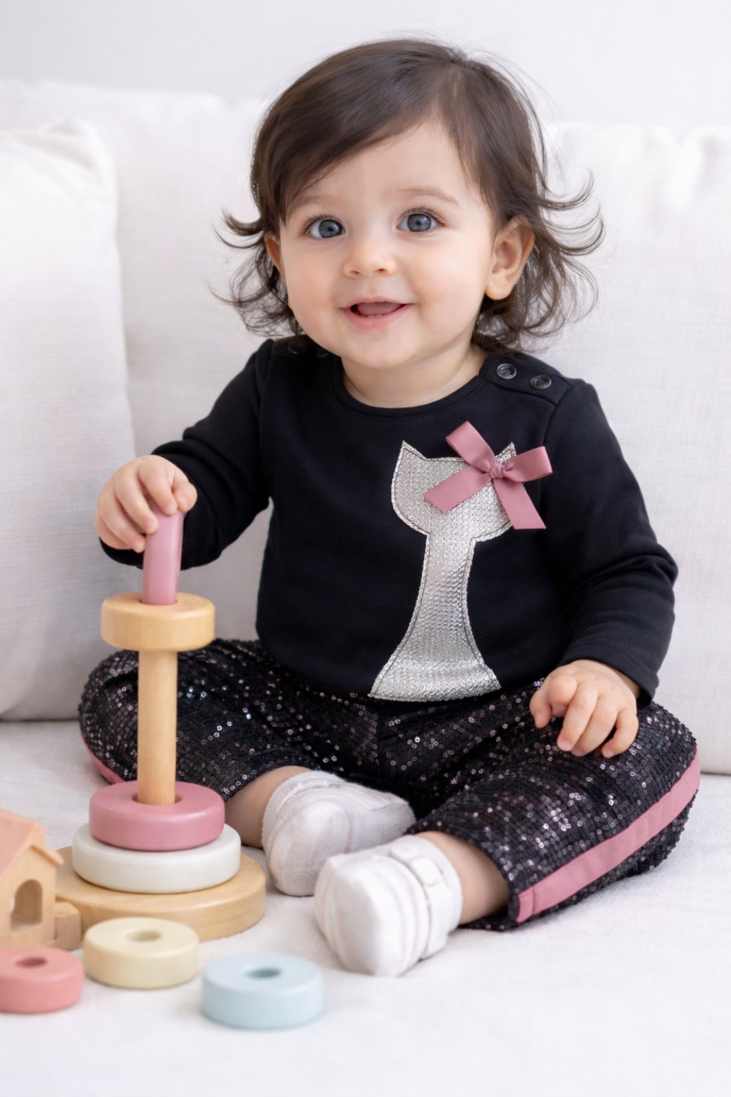 Baby Cat Silver σετάκι γάτα μαύρο-ασημί 2851