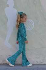 Green/Blue Velvet Pants 5837 - Image 3