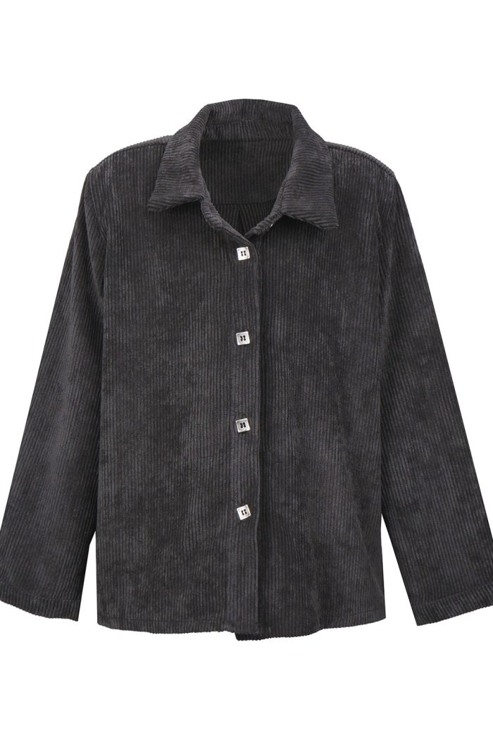 Corduroy Overshirt Grey 5847 - Image 5
