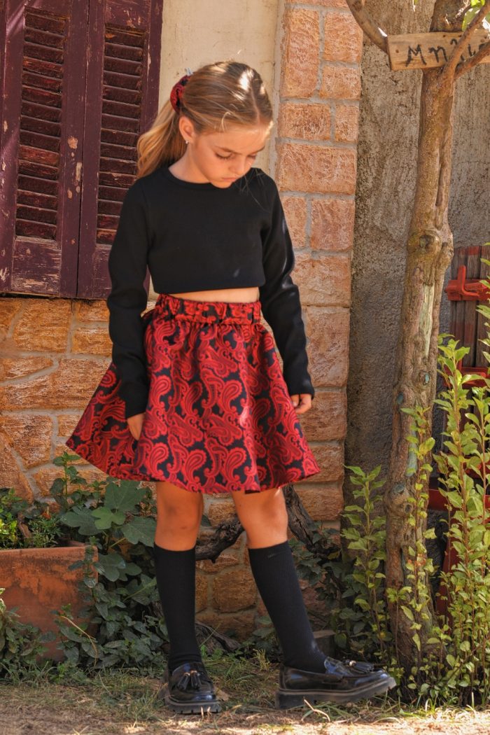 Black Ribbed Crop Top 5841 - Image 3