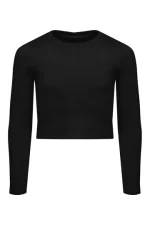 Black Ribbed Crop Top 5841