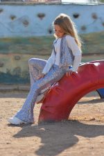 Silver Flare Pants 5839
