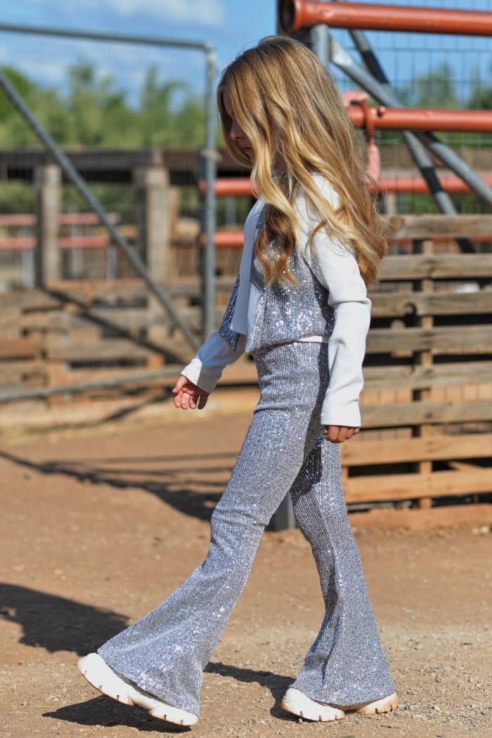 Silver Flare Pants 5839 - Image 2