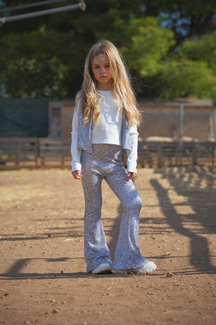 Silver Flare Pants 5839 - Image 4