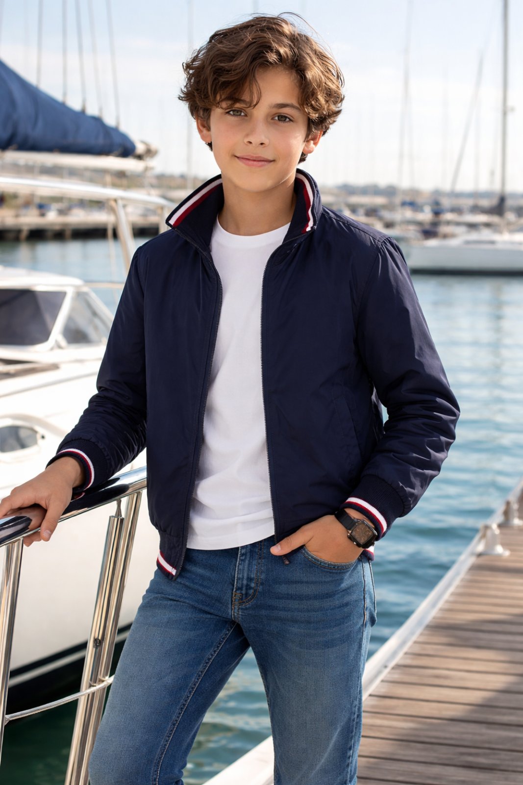 τζακετ για αγόρι μπλε Trussardi Minielephant Trussardi Jacket Pregada Blue 1249 - Image 1
