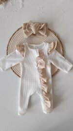Baby Ruflle Jumpsuit White 2131 - Image 3