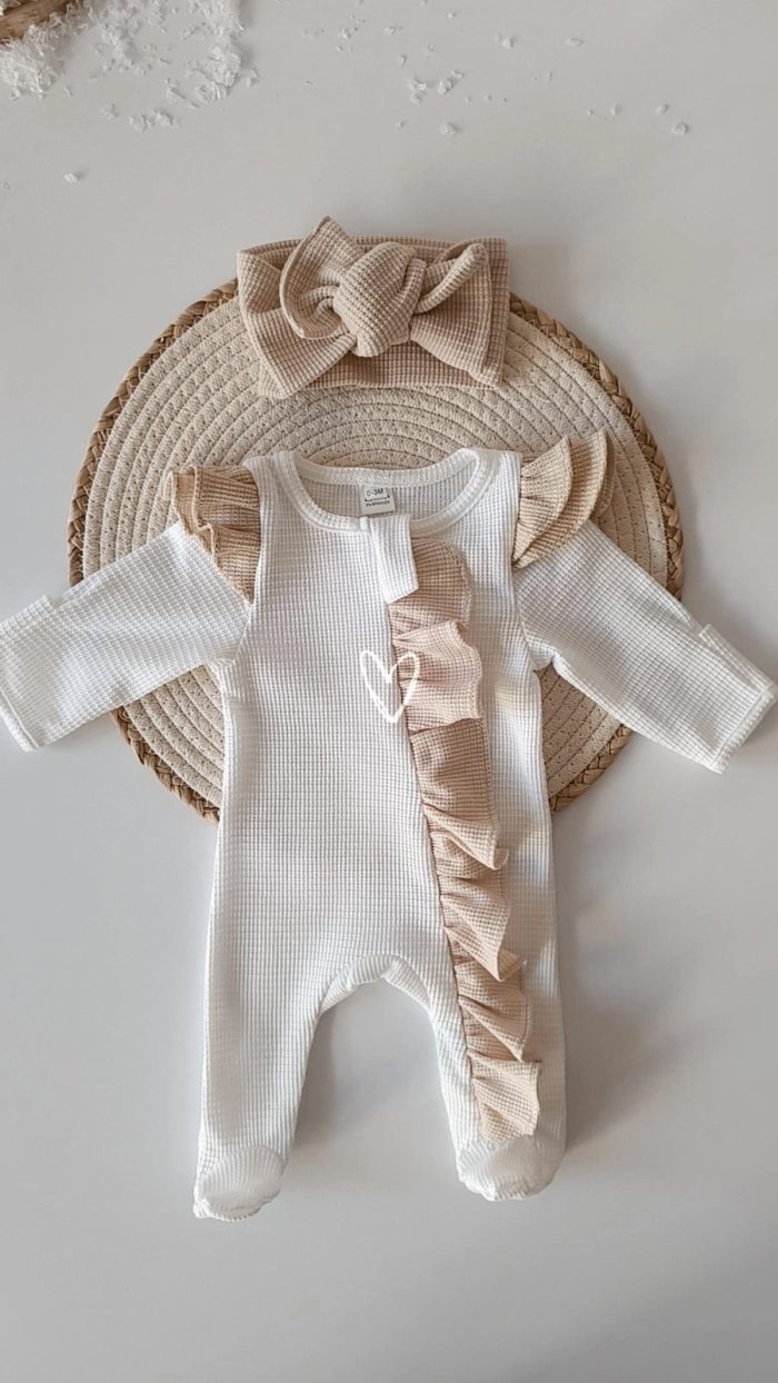 Baby Ruflle Jumpsuit White 2131 - Image 3