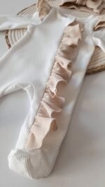 Baby Ruflle Jumpsuit White 2131 - Image 2