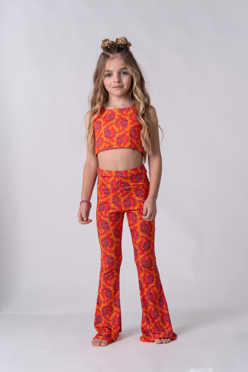 παντελόνι κορίτσι πορτοκαλί Minielephant (6) Sporty Crop Top Orange 5850 - Image 1