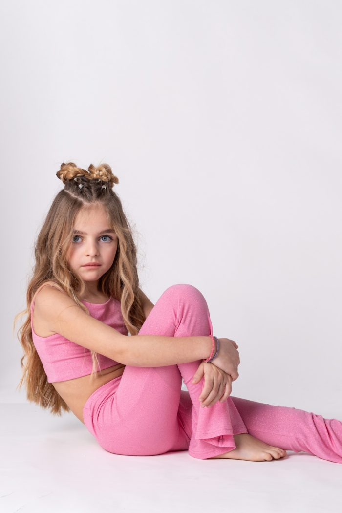Sporty Crop Top Sparkle Pink  5856 - Image 3