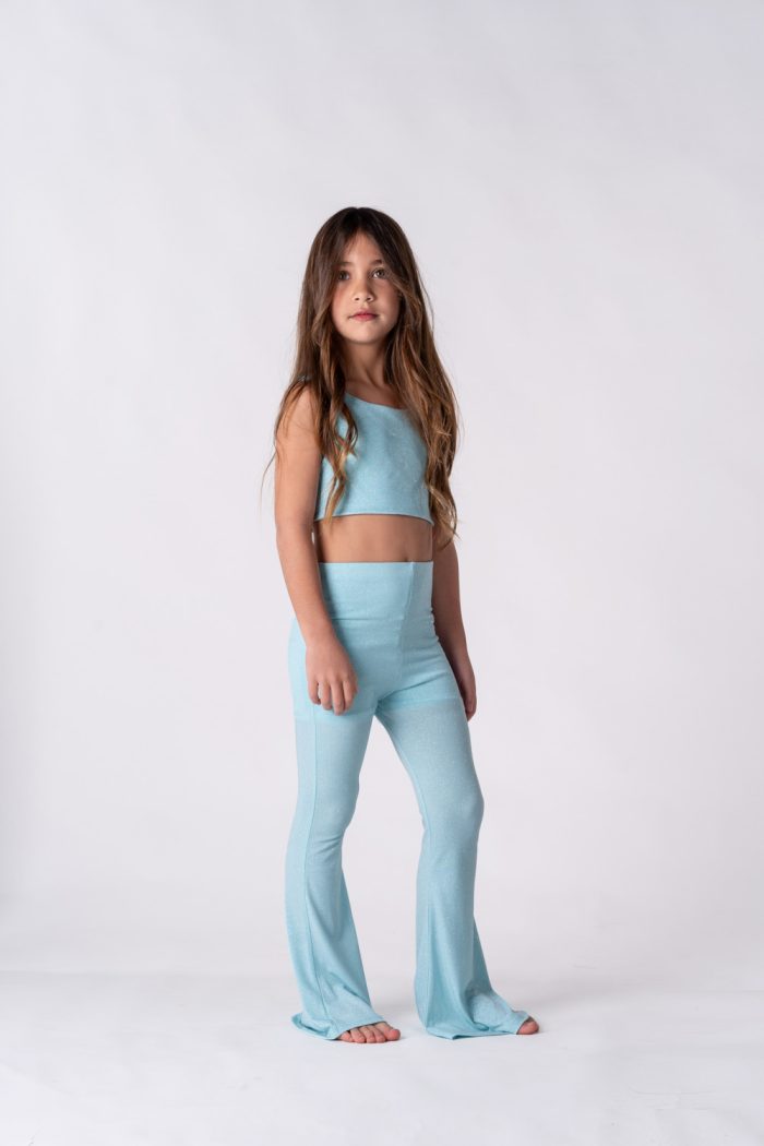 Sporty Crop Top Sparkle light blue  5858 - Image 9
