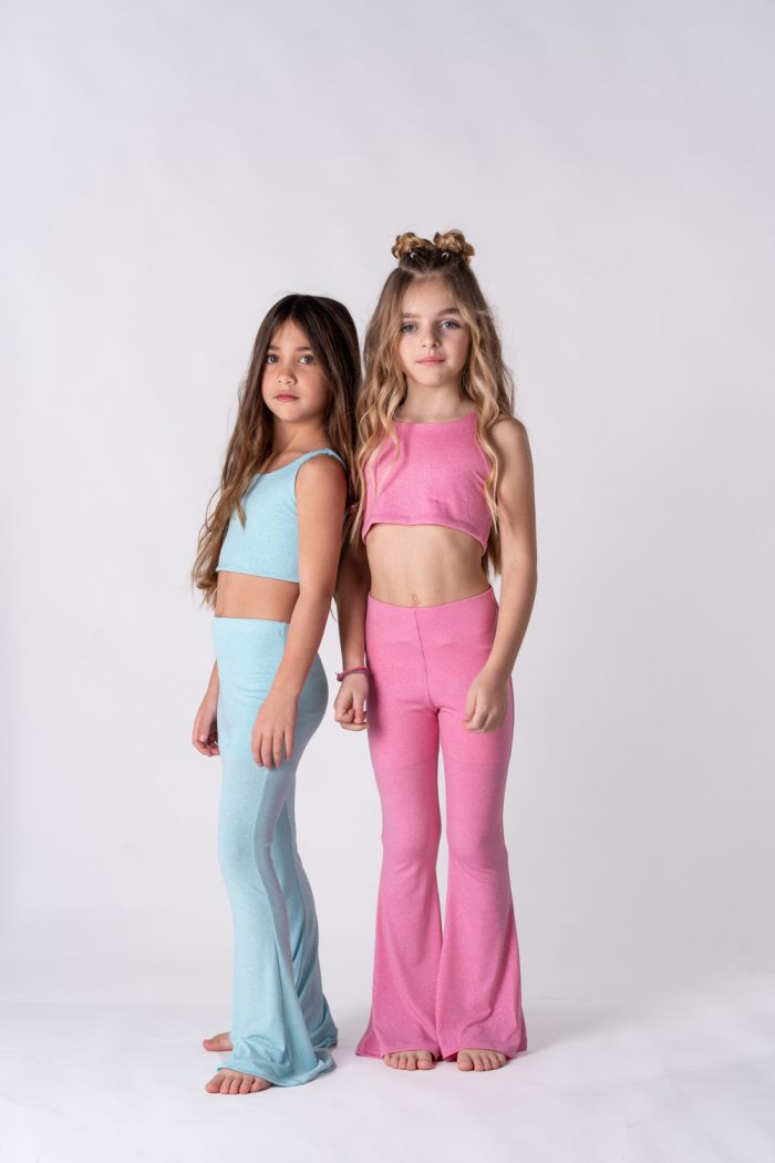 Sporty Crop Top Sparkle light blue  5858 - Image 2