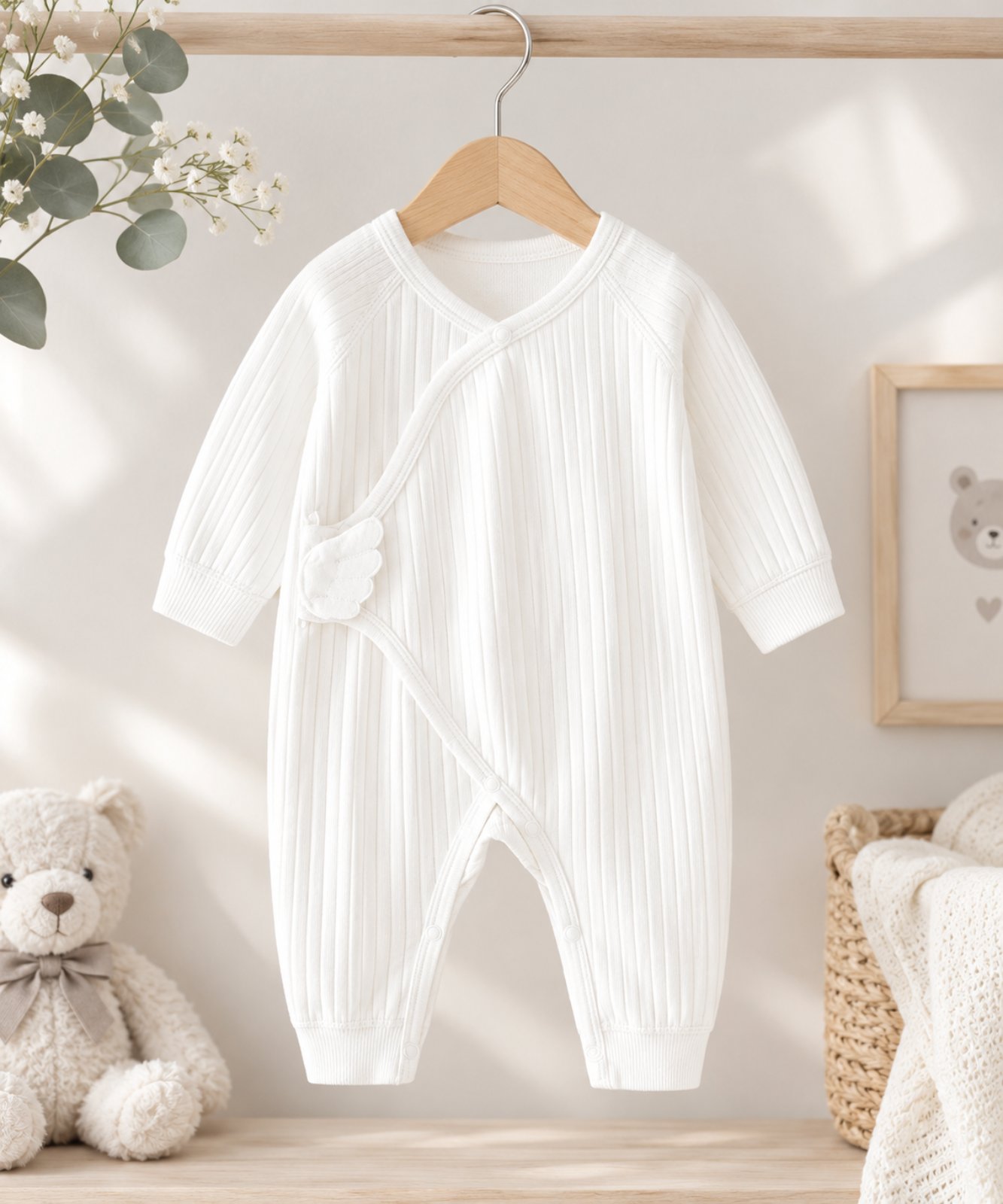 Baby Angel φορμάκι με φτερό σε λευκό 2795