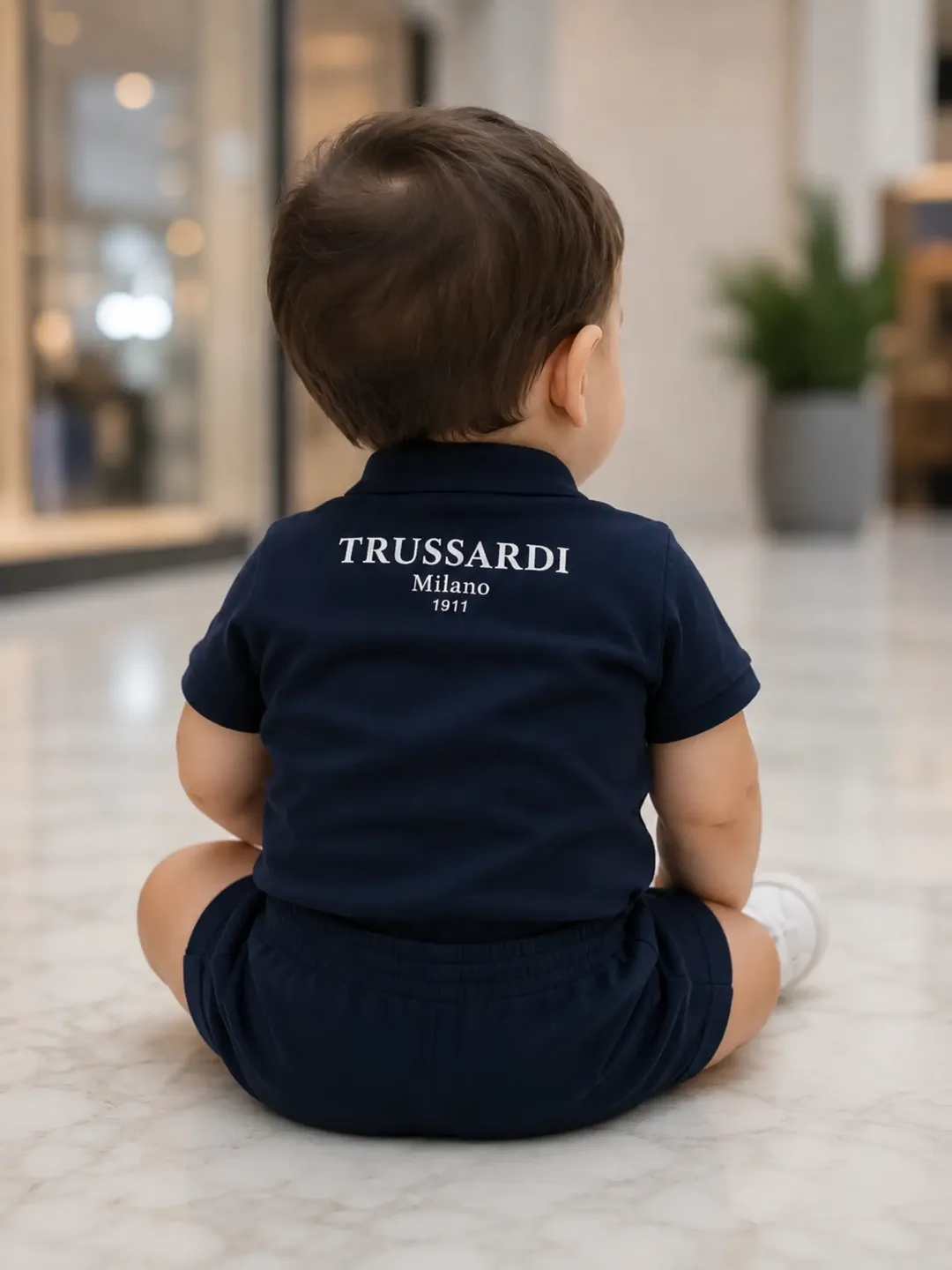 trussardi παιδικό σετ μπλε για αγόρι Minielephant Trussardi Baby Limbazi Blue T-Shirt 6834 - Image 1