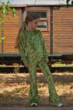 Grey /Lime  Velvet Pants 5861 - Image 5