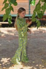 Grey /Lime  Velvet Pants 5861 - Image 2