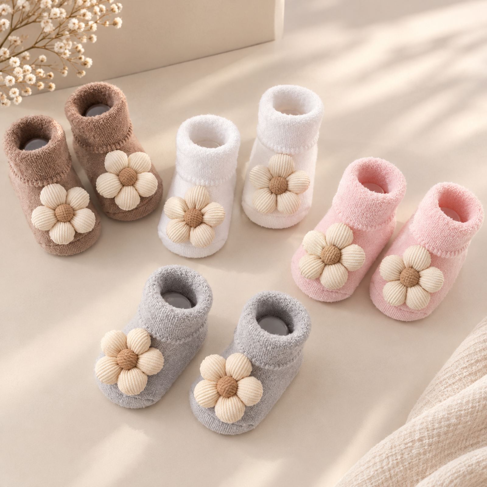 βρεφικές παιδικές κάλτσες με λουλούδι Minielephant Flower Socks 8462 - Image 1