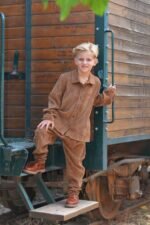Corduroy Pants Brown 5848 - Image 2