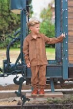 Corduroy Pants Brown 5848 - Image 3